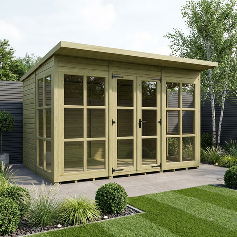 12 x 7 Georgian Window Pent Summer House