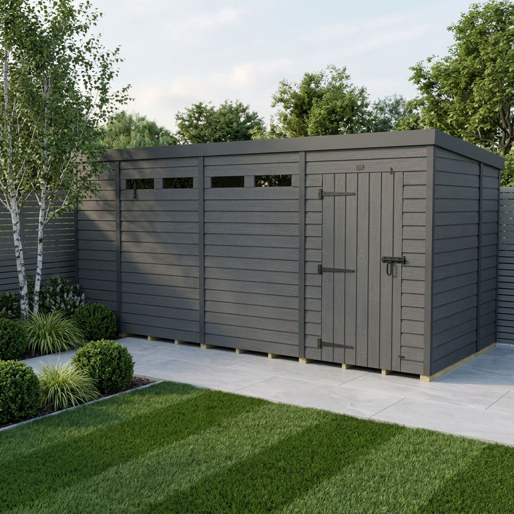 19x6 Composite Pent Security Shed