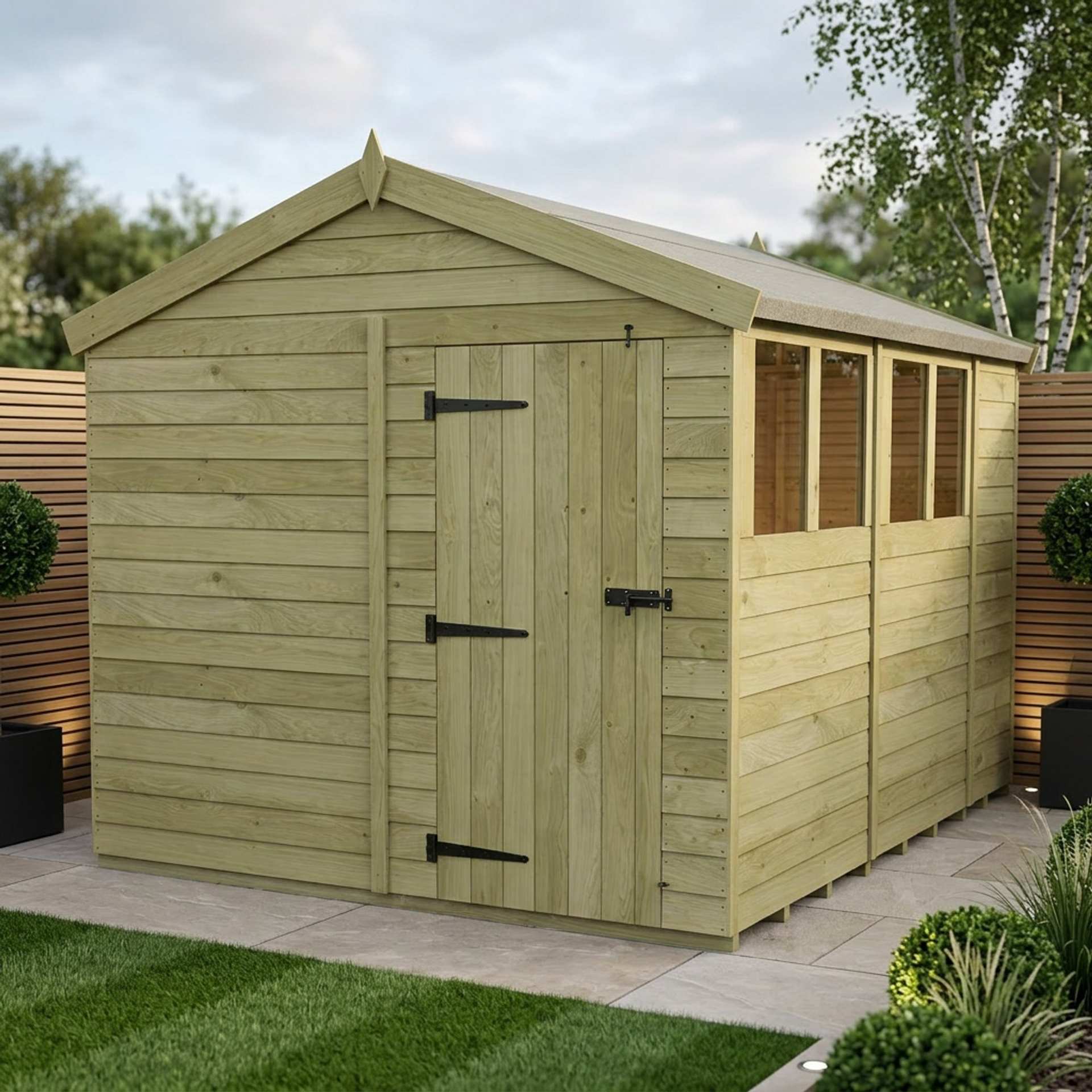 8 x 11 Apex Shed (Single Door, With Windows)