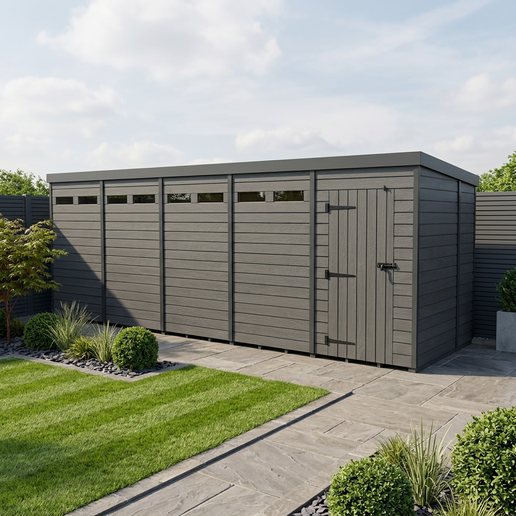 20x7 Composite Pent Security Shed