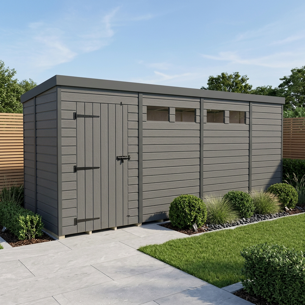 15x5 Composite Pent Security Shed