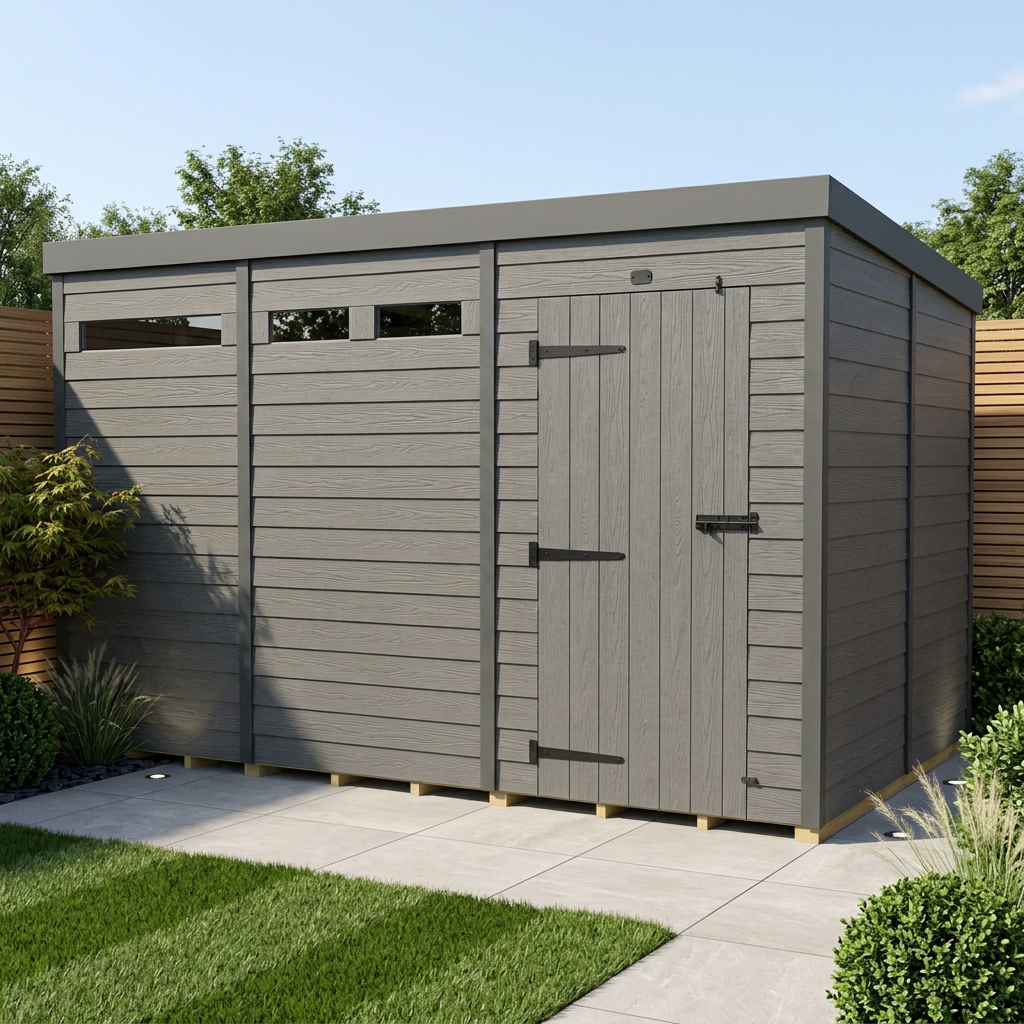 13x10 Composite Pent Security Shed
