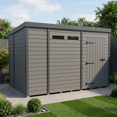10x7 Composite Pent Security Shed