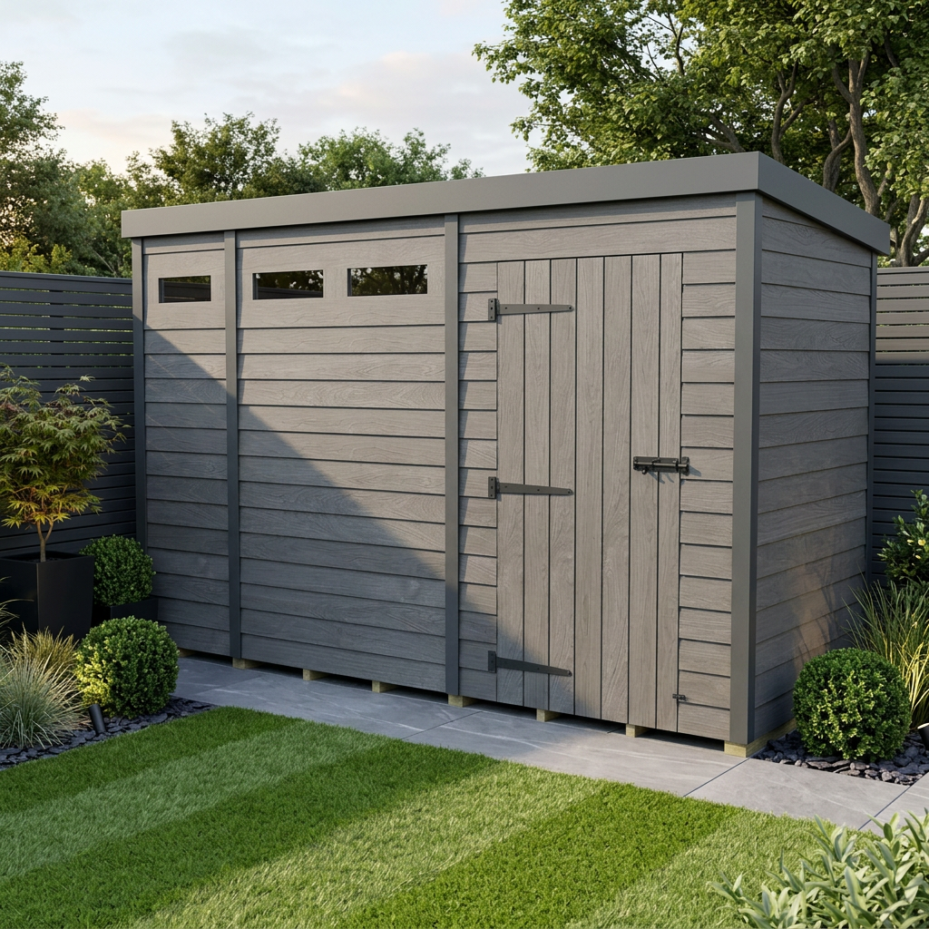 12x9 Composite Pent Security Shed