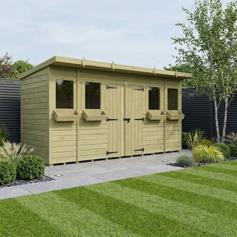 14 x 4 Pent Summer Shed