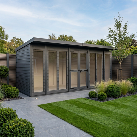 16x4 Composite Pent Full Height Summer House