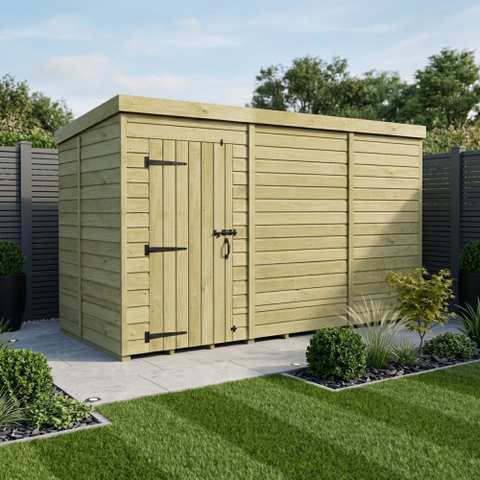 11 x 5 Pent Shed (Single Door, No Windows)
