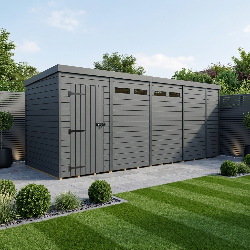 17x5 Composite Pent Security Shed
