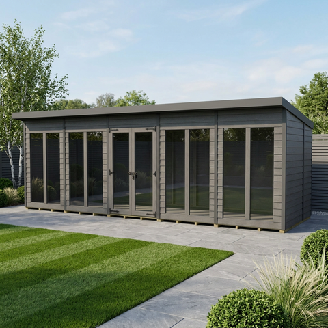 20x6 Composite Pent Full Height Summer House