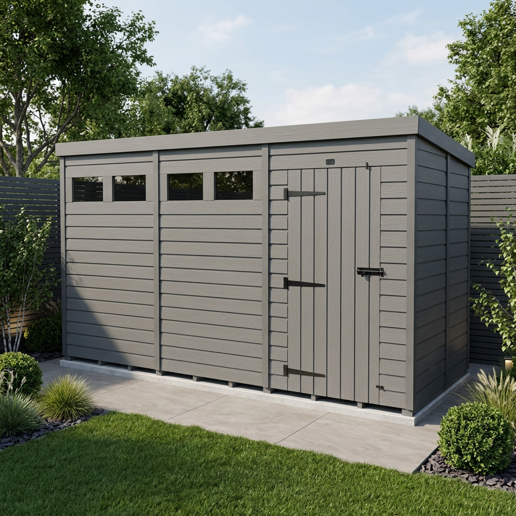15x7 Composite Pent Security Shed