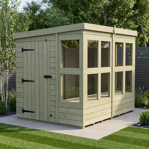 6 x 8 Pent Potting Shed