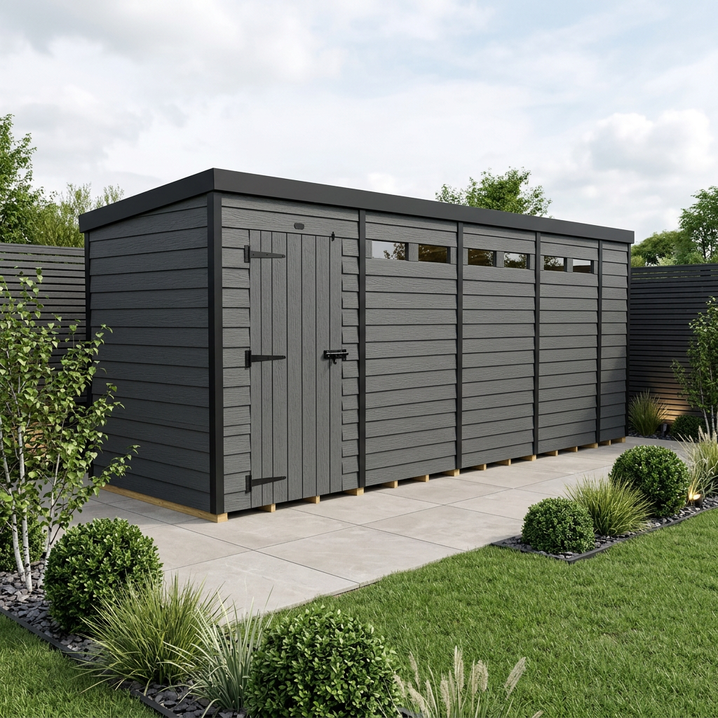 19x4 Composite Pent Security Shed