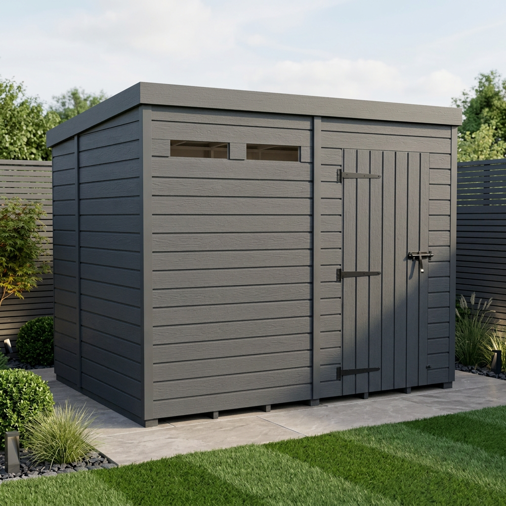 8x6 Composite Pent Security Shed