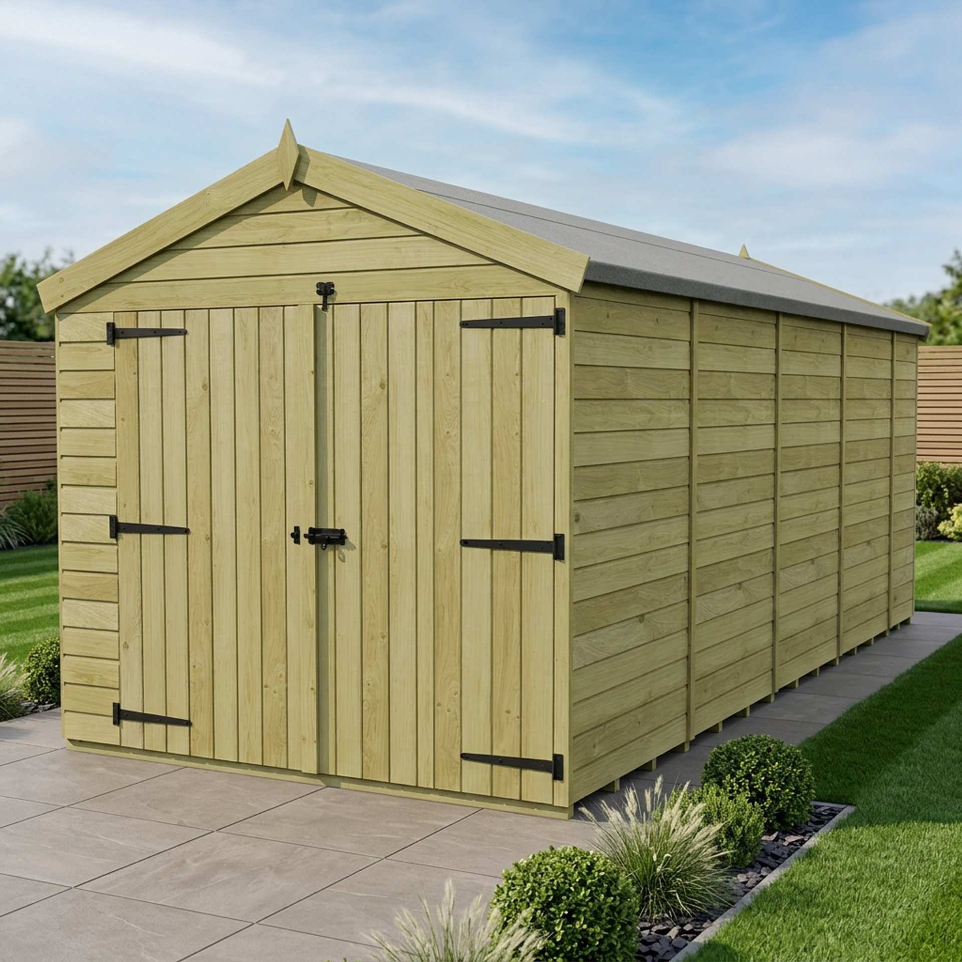 8 x 17 Apex Shed (Double Door, No Windows)