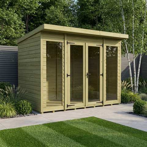 8 x 4 Pent Summer House (Full Height Window)