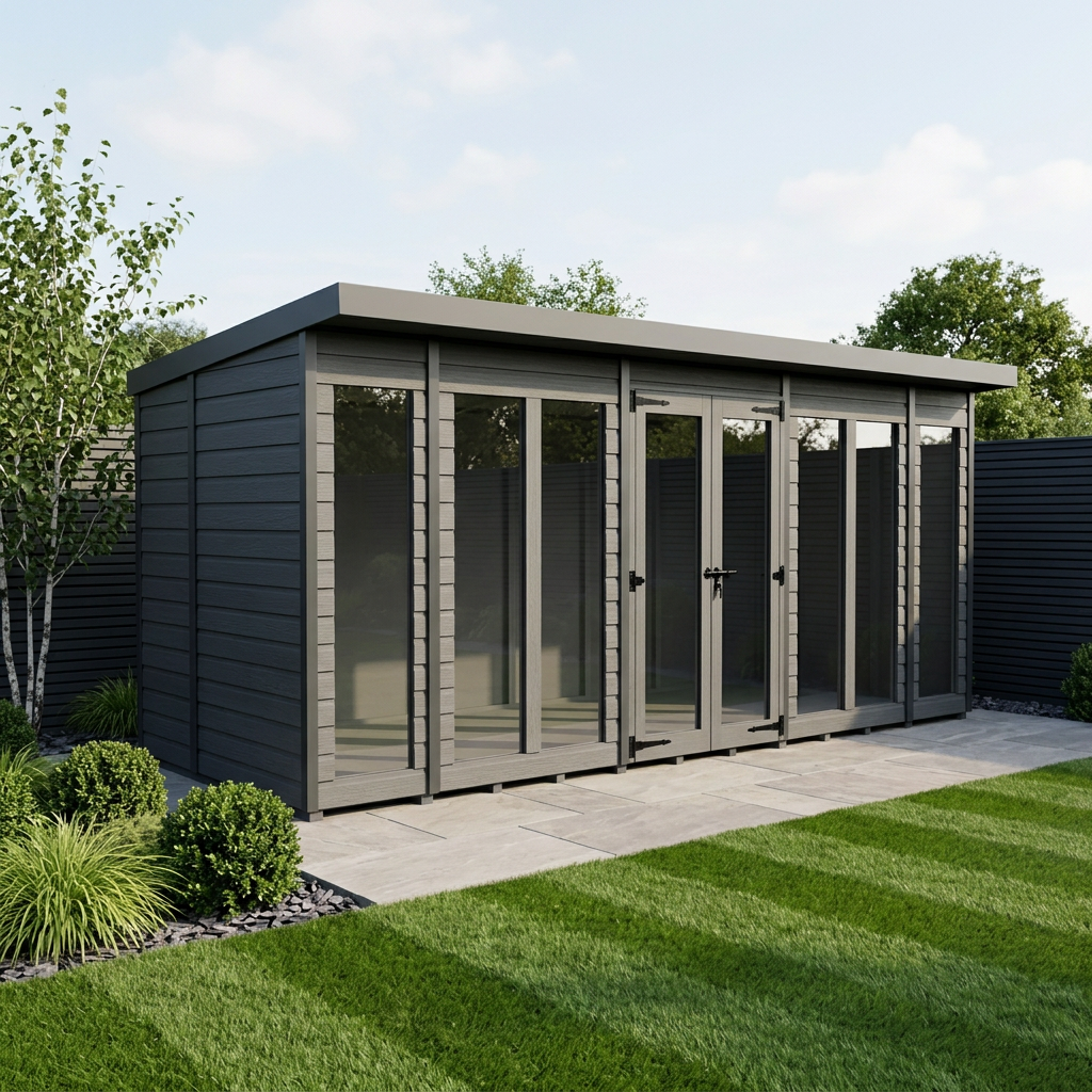 16x5 Composite Pent Full Height Summer House