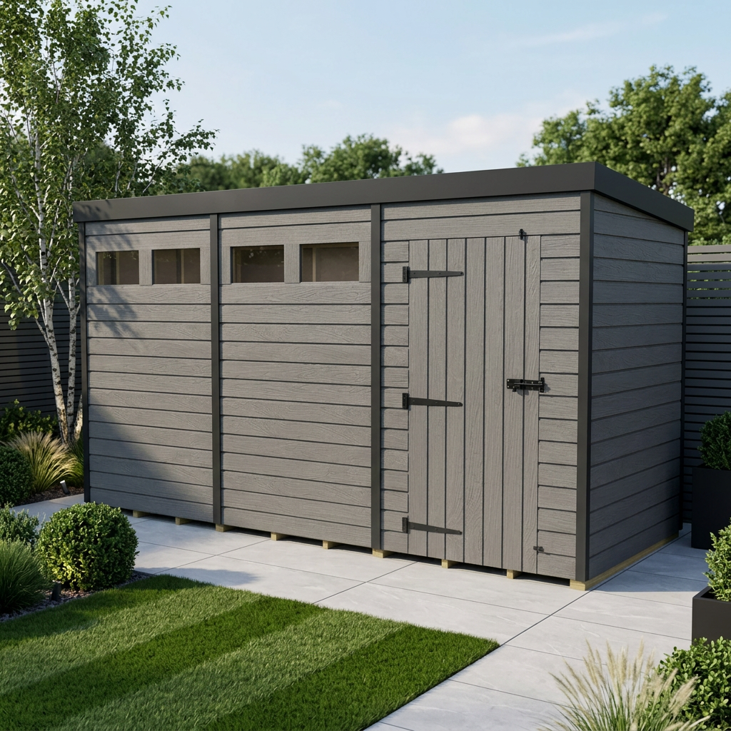 14x7 Composite Pent Security Shed