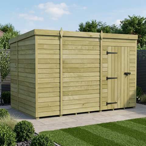 11 x 6 Pent Shed (Single Door, No Windows)