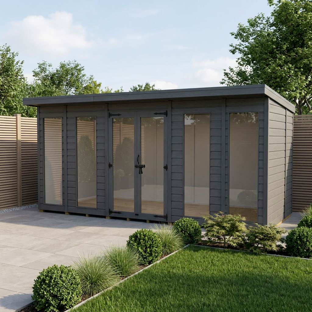 14x6 Composite Pent Full Height Summer House