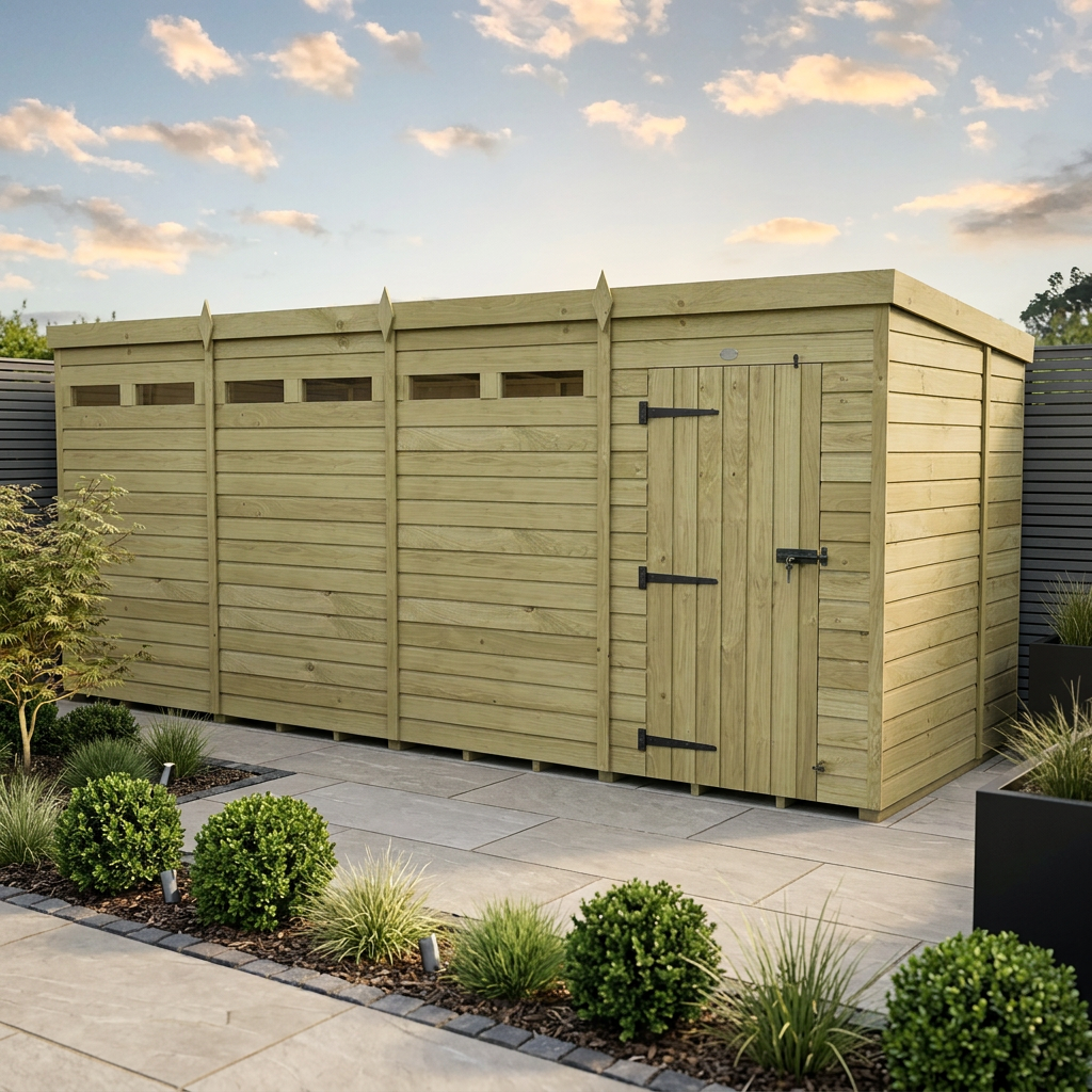 16 x 6 Security Pent Shed