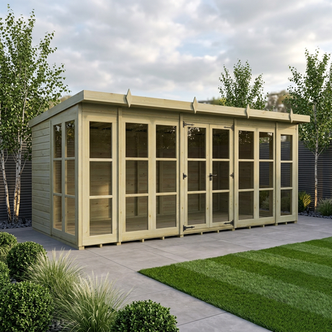 16 x 8 Georgian Window Pent Summer House