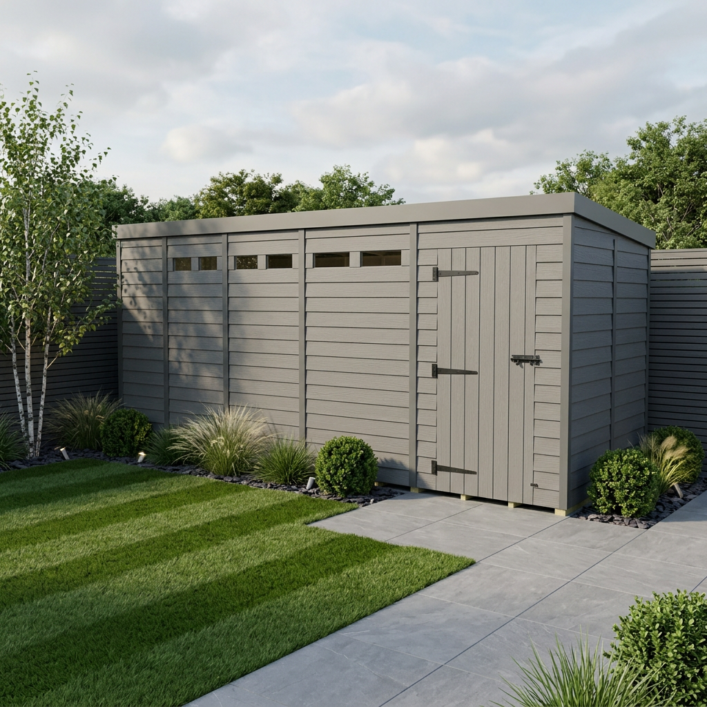 19x8 Composite Pent Security Shed