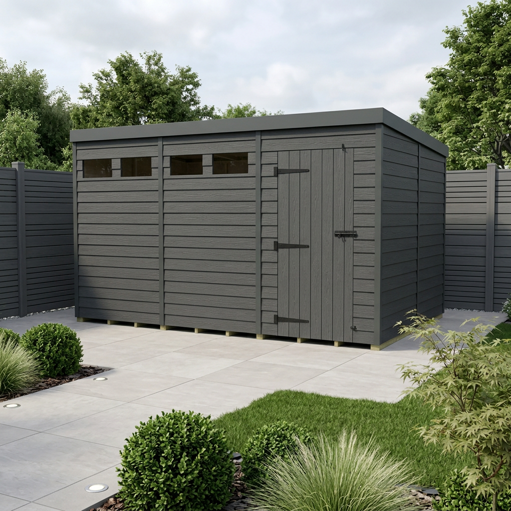 12x8 Composite Pent Security Shed