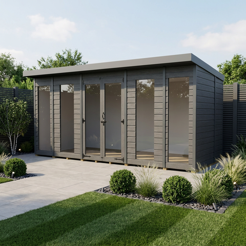 14x7 Composite Pent Full Height Summer House