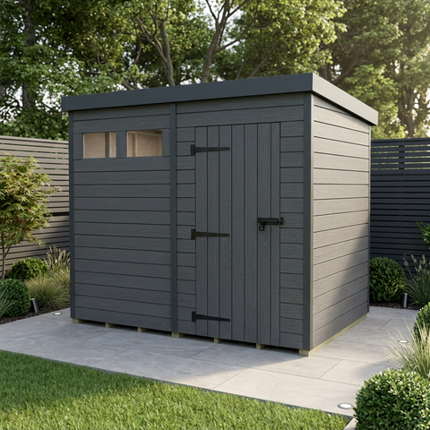 8x9 Composite Pent Security Shed