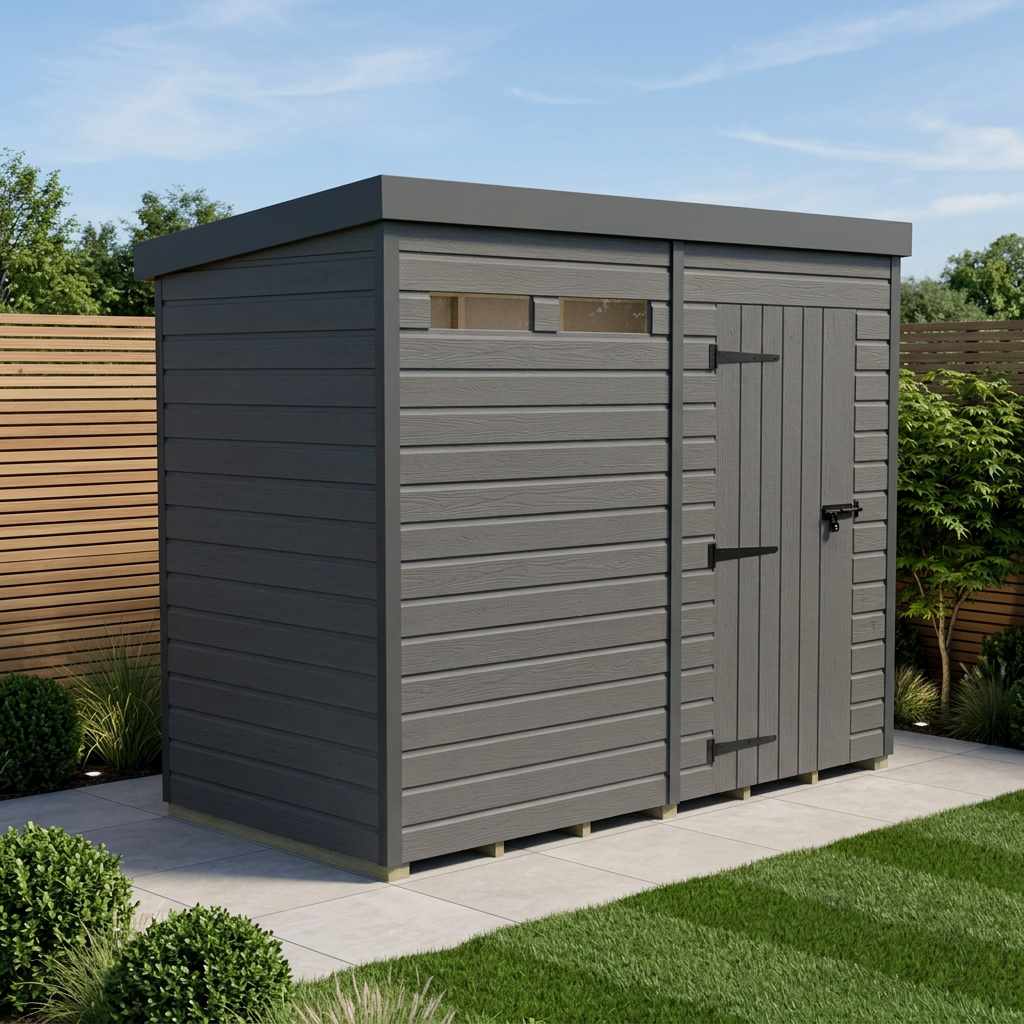 8x4 Composite Pent Security Shed