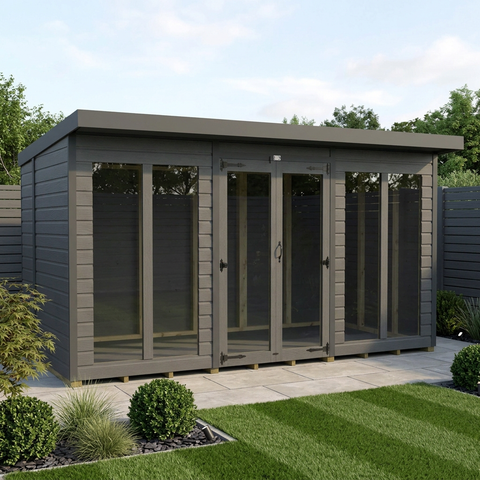 12x6 Composite Pent Full Height Summer House