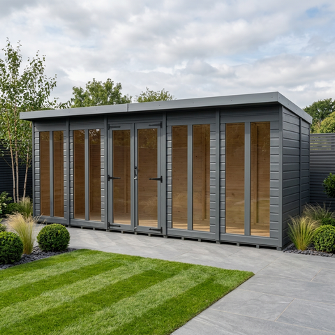 20x7 Composite Pent Full Height Summer House