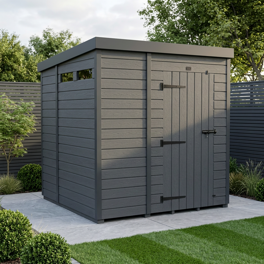 7x6 Composite Pent Security Shed
