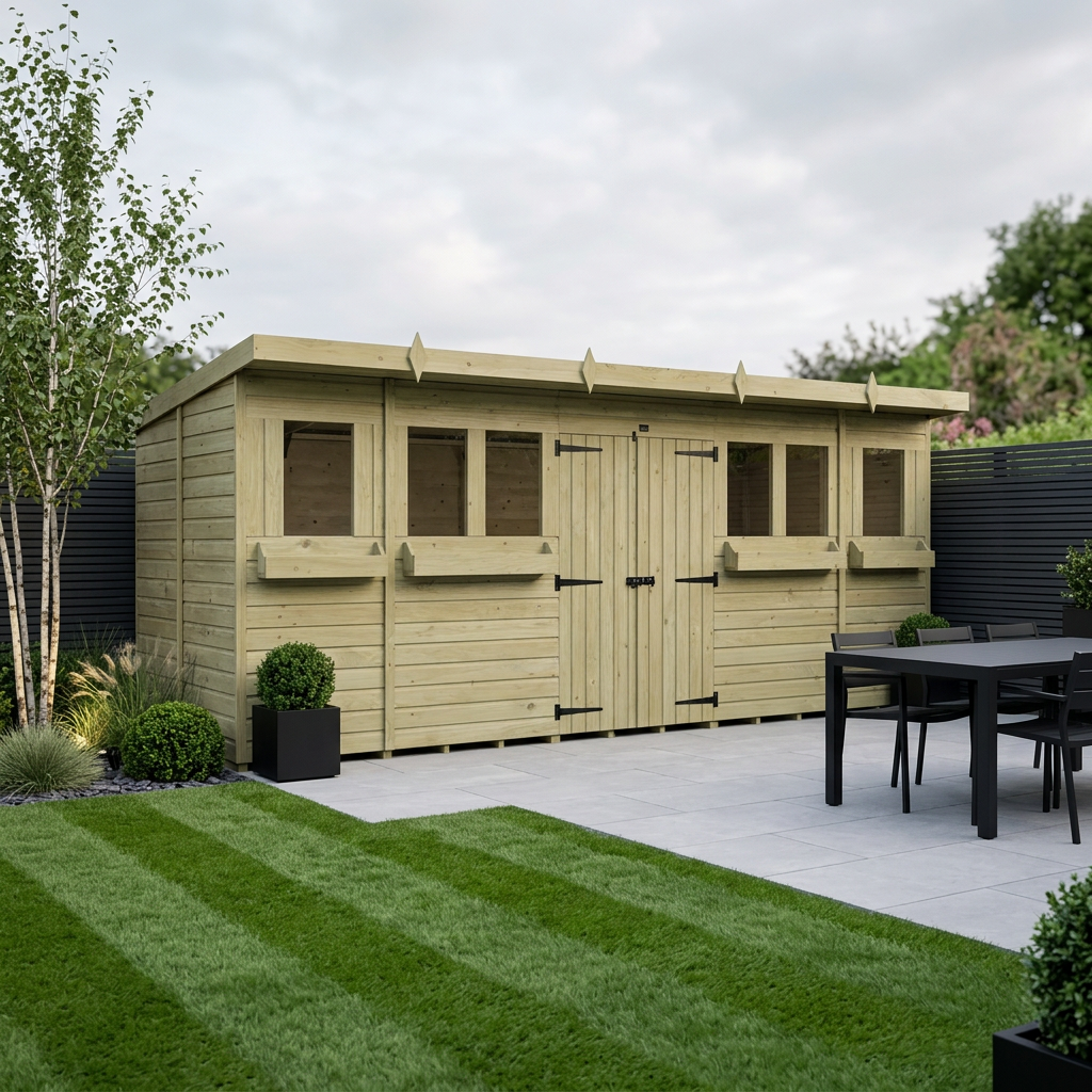18 x 6 Pent Summer Shed