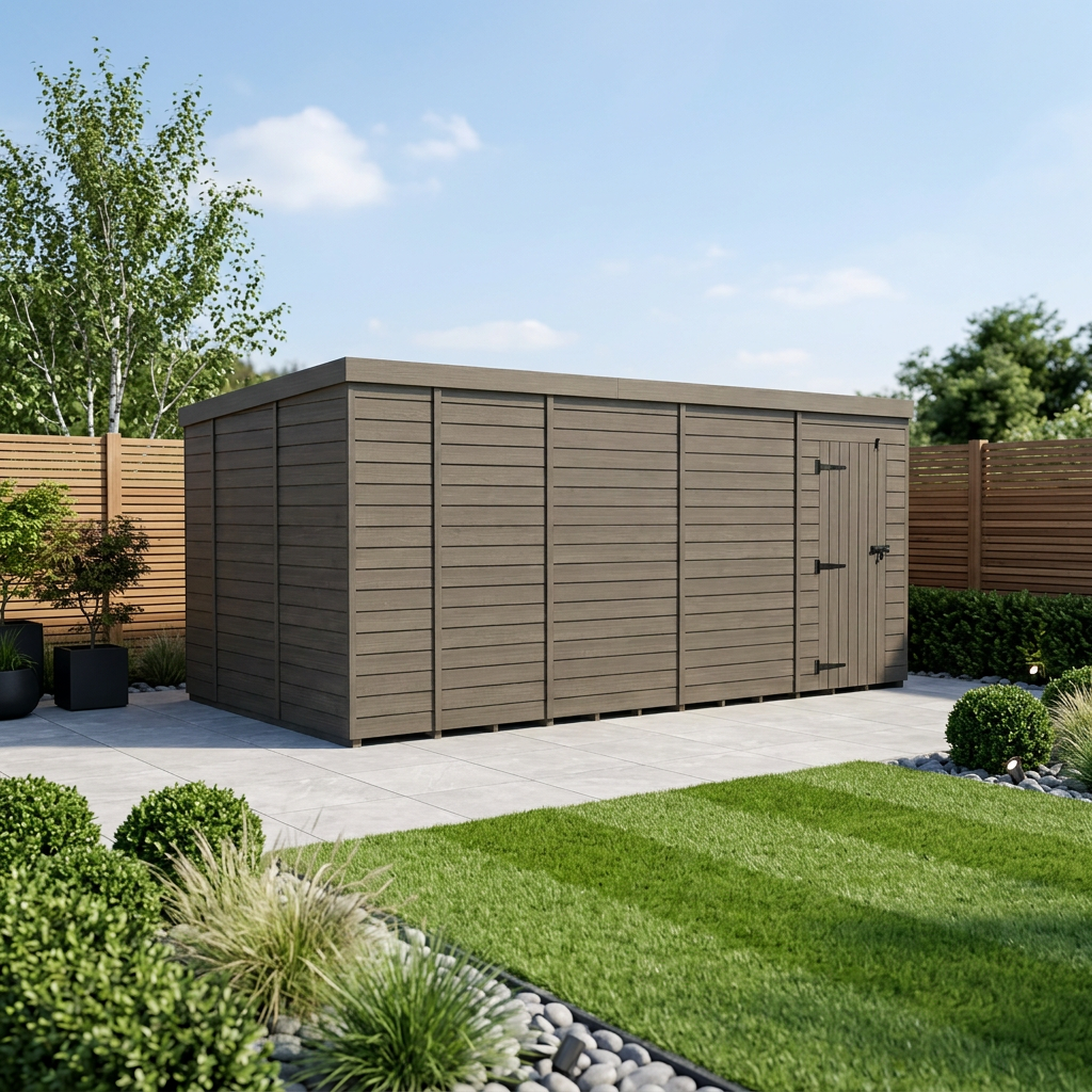 17x10 Pent Composite Shed (Single Door, No Windows)