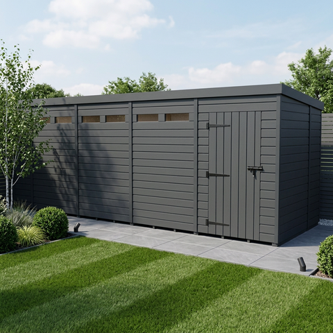 19x7 Composite Pent Security Shed