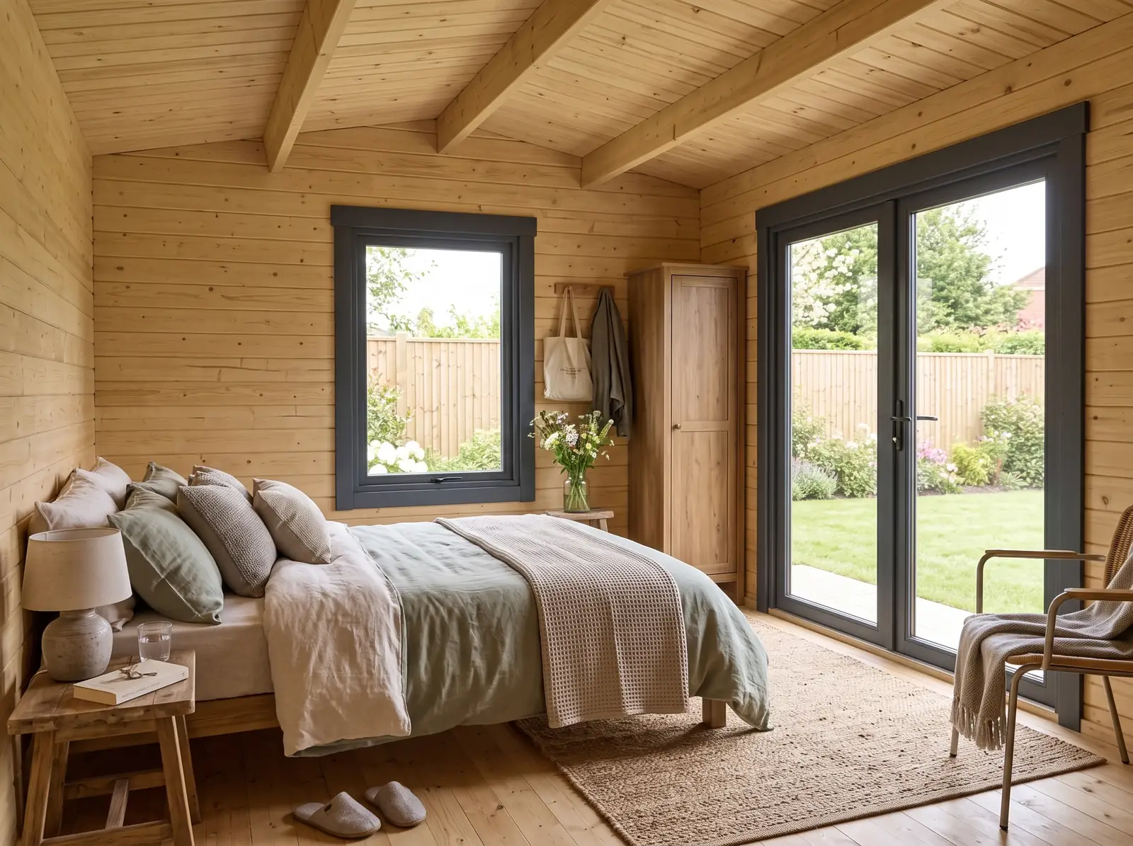 Inside our Total Cabin, styled as a guest annexe — visualisation