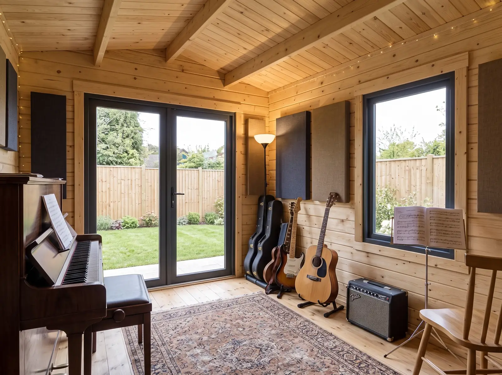 Inside our Total Cabin, styled as a music room — visualisation